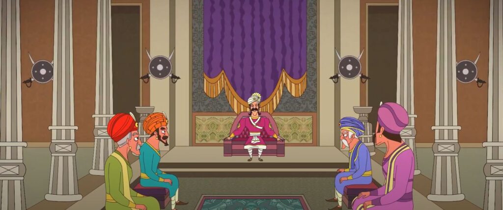 a king sit in the palace