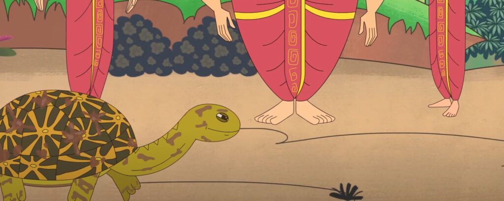 Vikram and vedalam Story in Tamil 6 - a tortoise walk acroos with the king
