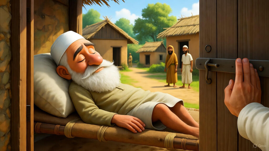 Mulla Sleeping in His Hut