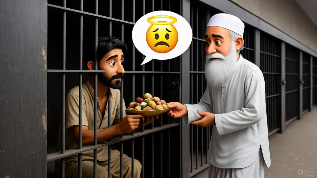 Mulla Gives Sweets to the First Prisoner