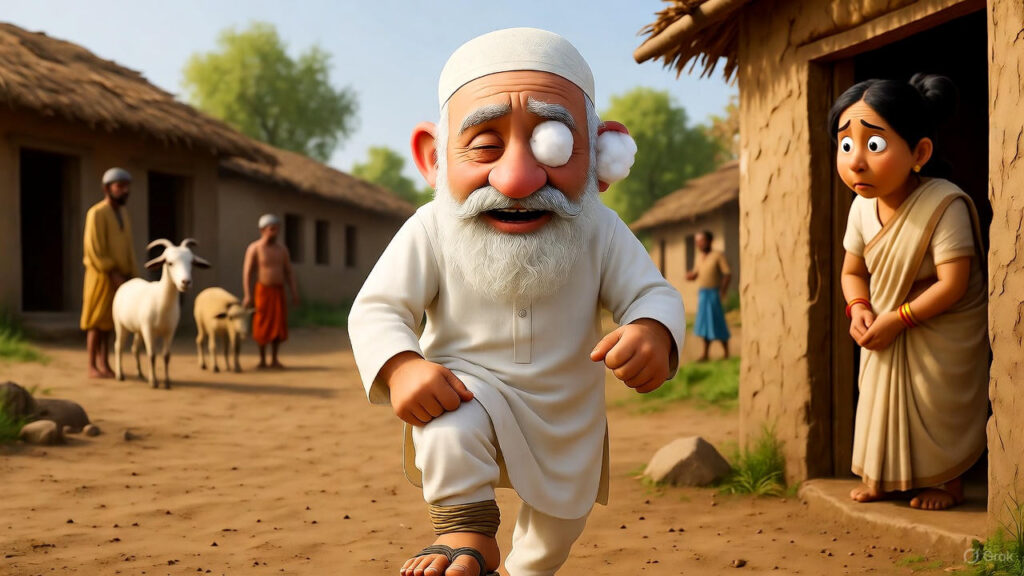 Wife Questions Mulla's Strange Behavior ,Mulla's Exaggerated Miserly Walk