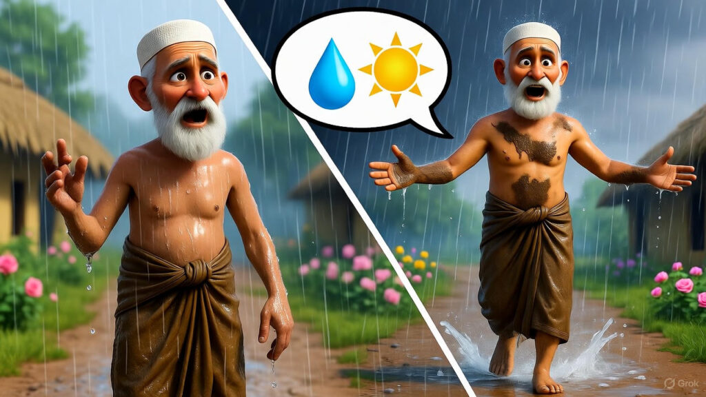 Sudden Rain While Walking Home