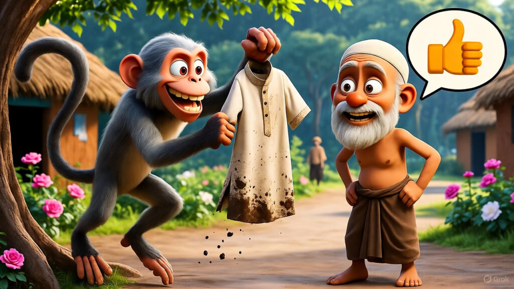 Monkey Stealing Shirt, Mulla's Positive Reaction