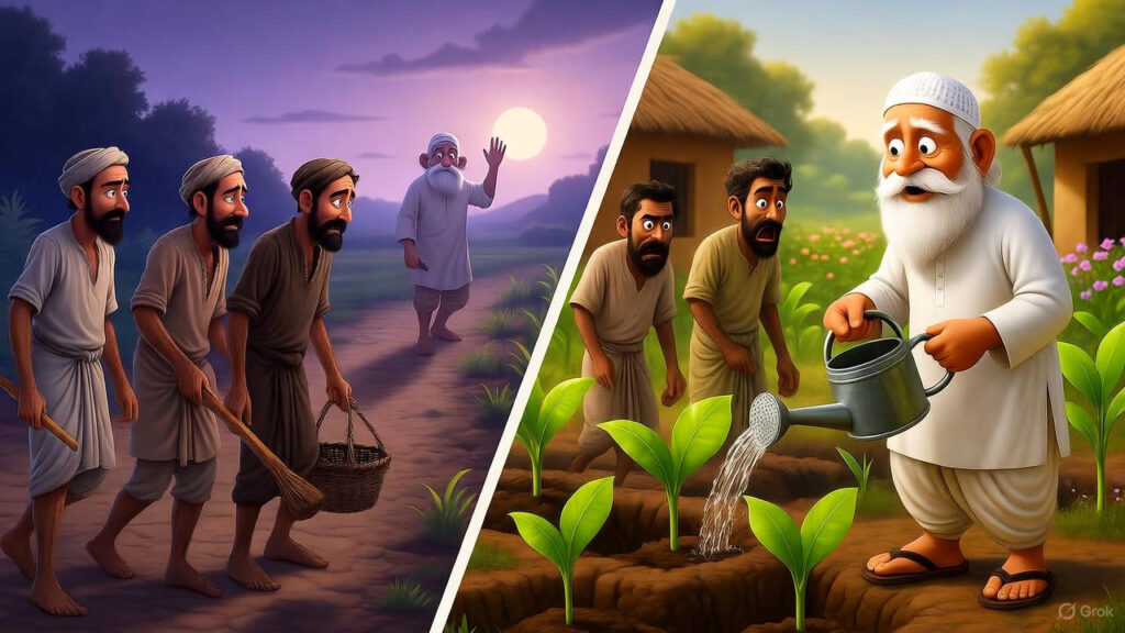 Evening Despair and Next Morning's Surprise (Split Scene)