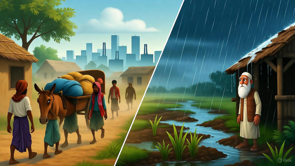 Villagers Migrate to the City, Rainy Season Begins