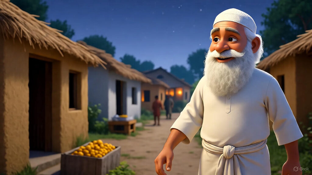 Mulla Walking Through Evening Market