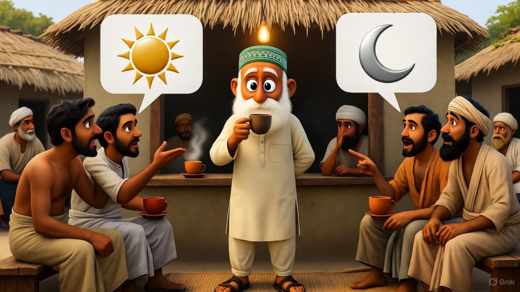 Mulla Enters the Tea Shop and Observes the Argument