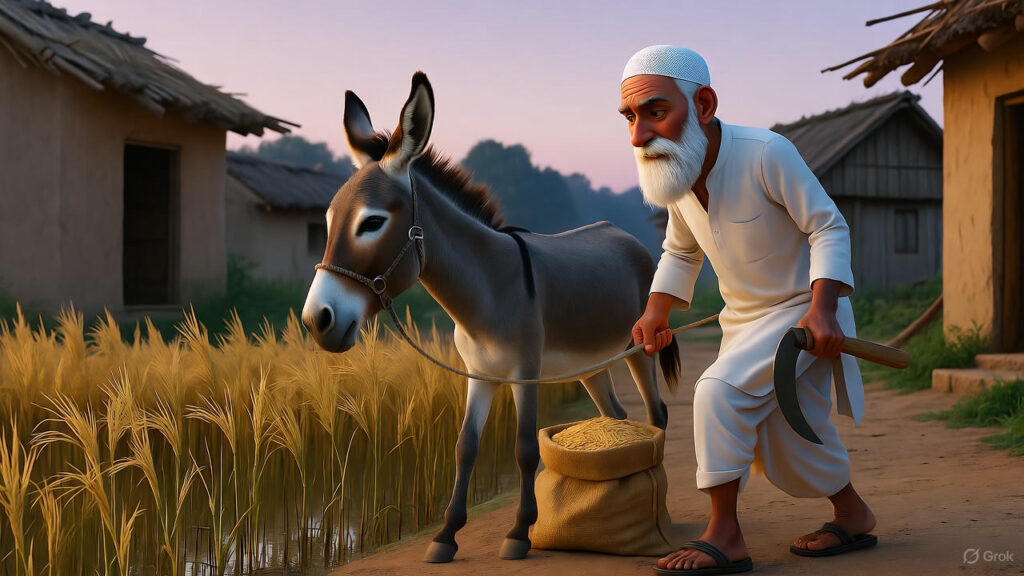 Food Runs Out, Mulla Steals Rice with Donkey