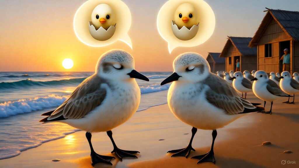 Birds Praying to the Sea