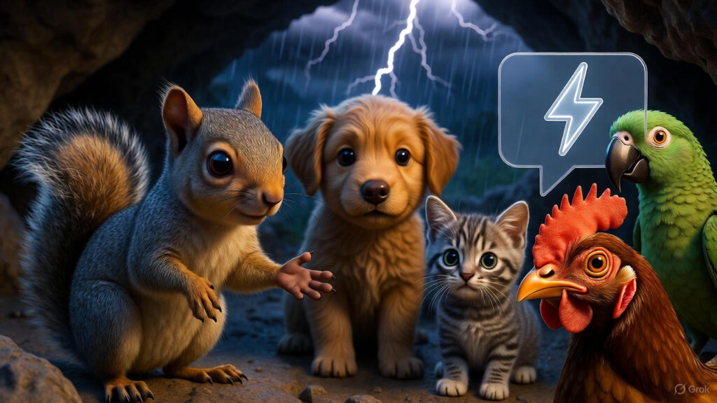 Squirrel's Lesson and Stormy Realization