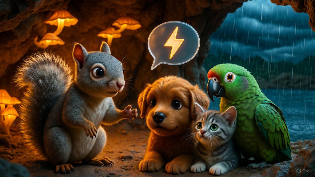 Squirrel's Lesson and Stormy Realization