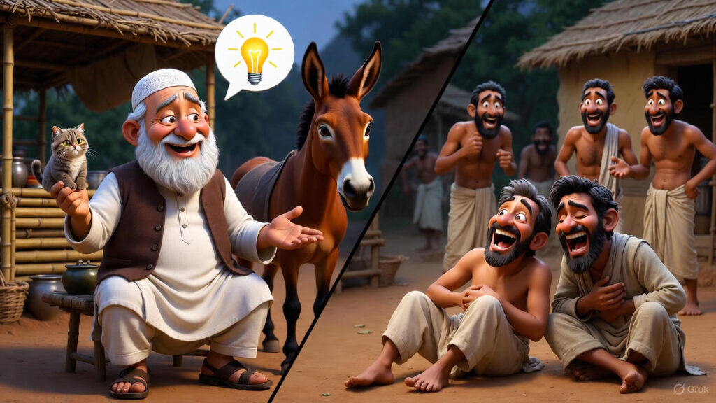 Mulla's Clever Twist with the Cat, Everyone Laughs