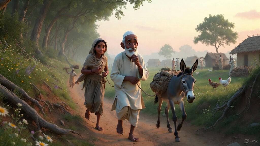 Mulla Walking Like a Child Behind Her