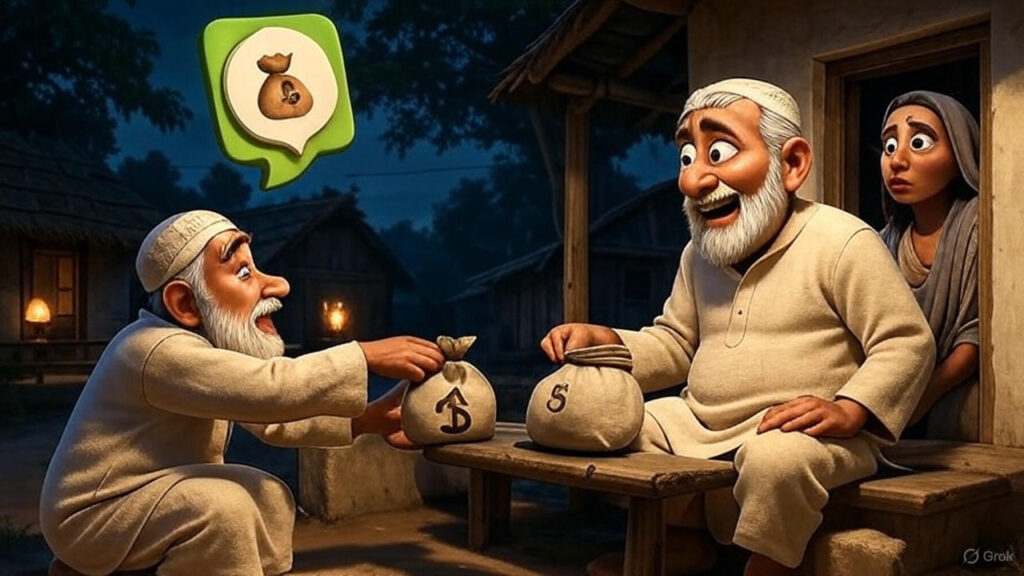 Wife Fetches and Hands Over the Money