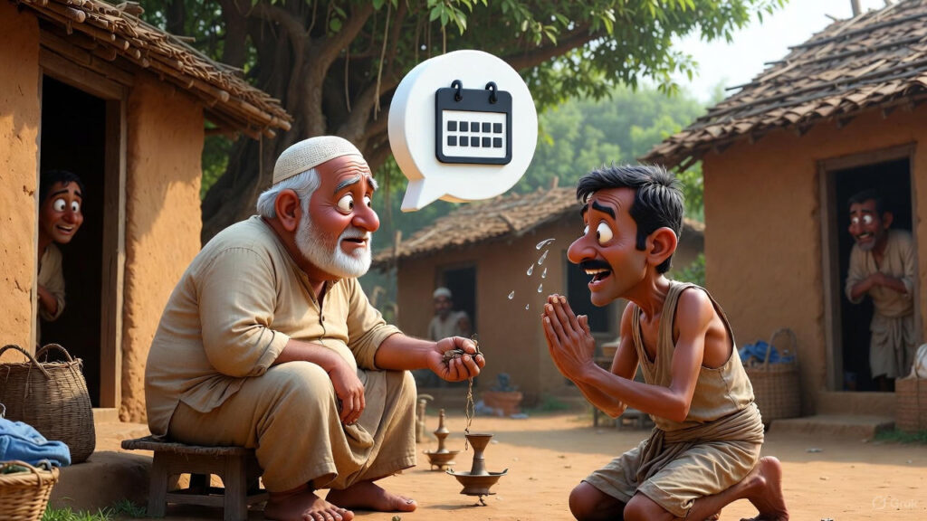 The Begging Merchant Receives Money with a Promise