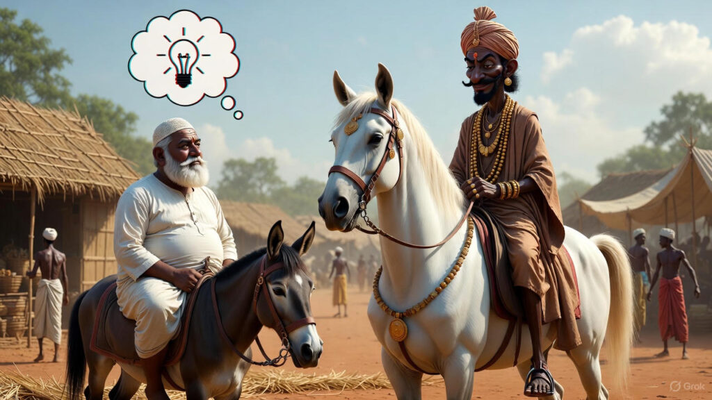 The Rich Merchant's Grand Arrival and Scheming Thought