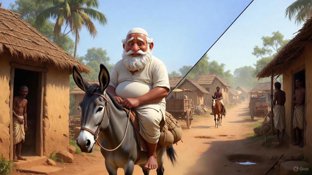 Mulla Riding to the Market on His Donkey