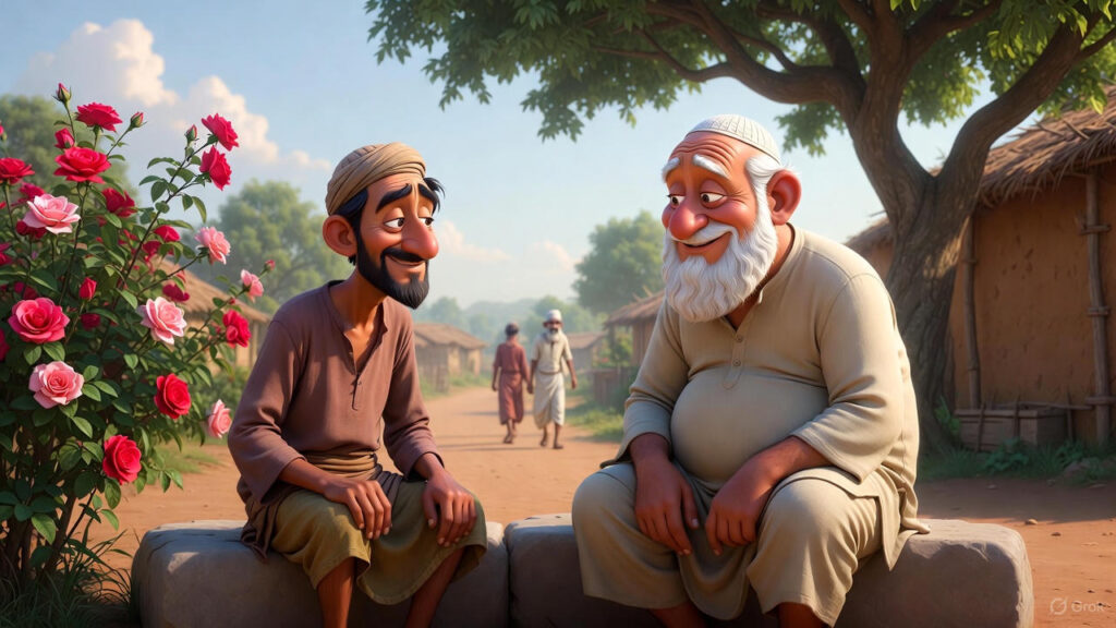 Spotting Bench and Rose Bush, Sitting