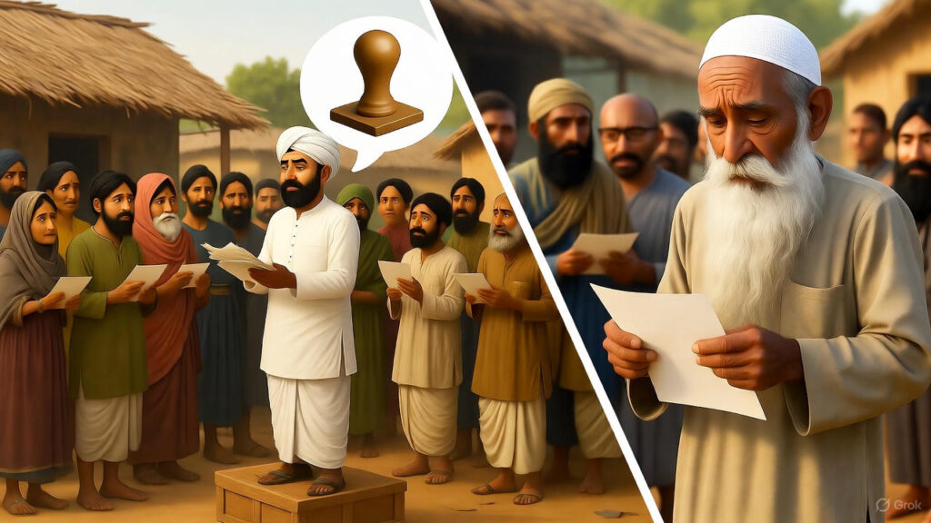 Panchayat Leader Distributing Forms