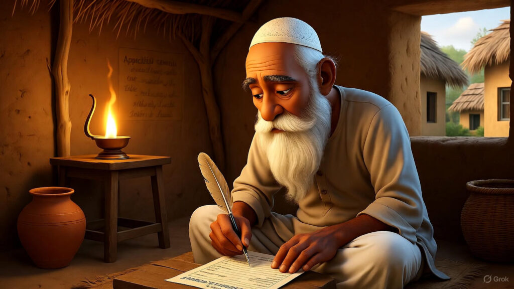 Mulla Filling the Form at Home