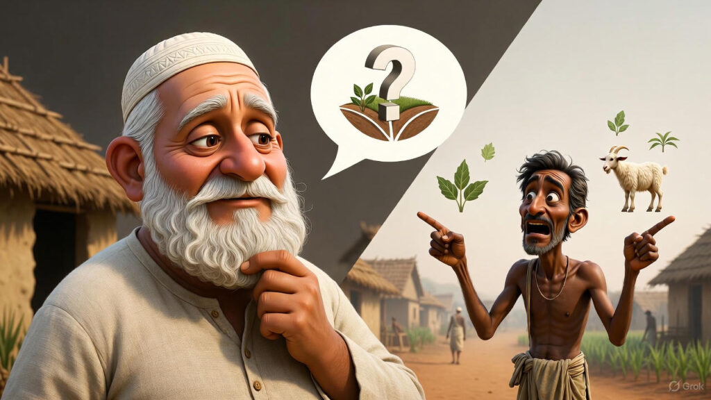Mulla Asking About the Problem, Friend Explaining Businesses