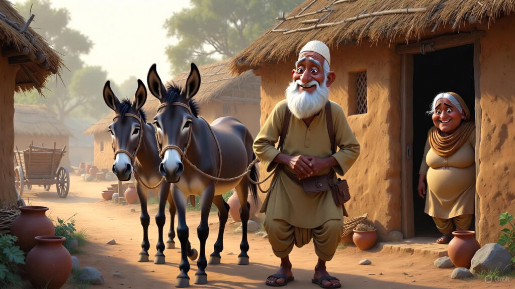 Mulla returns with the second donkey; neighbors notice