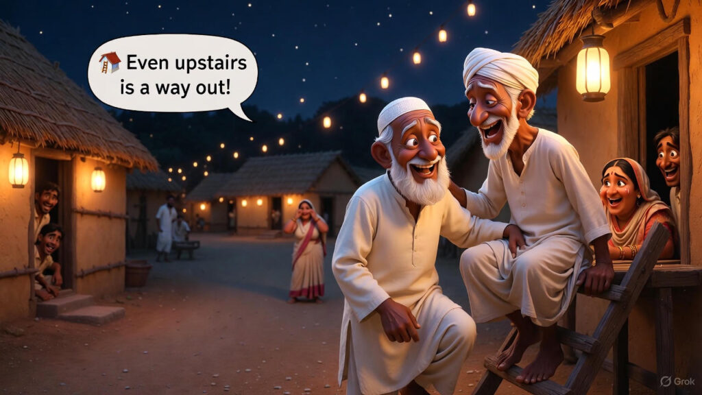 The Friend's Witty Retort and Laughter; Resolution