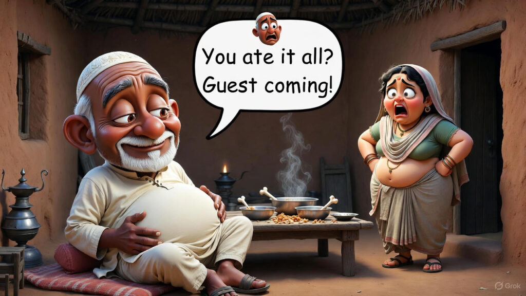 Mulla Eats All the Chicken Greedily