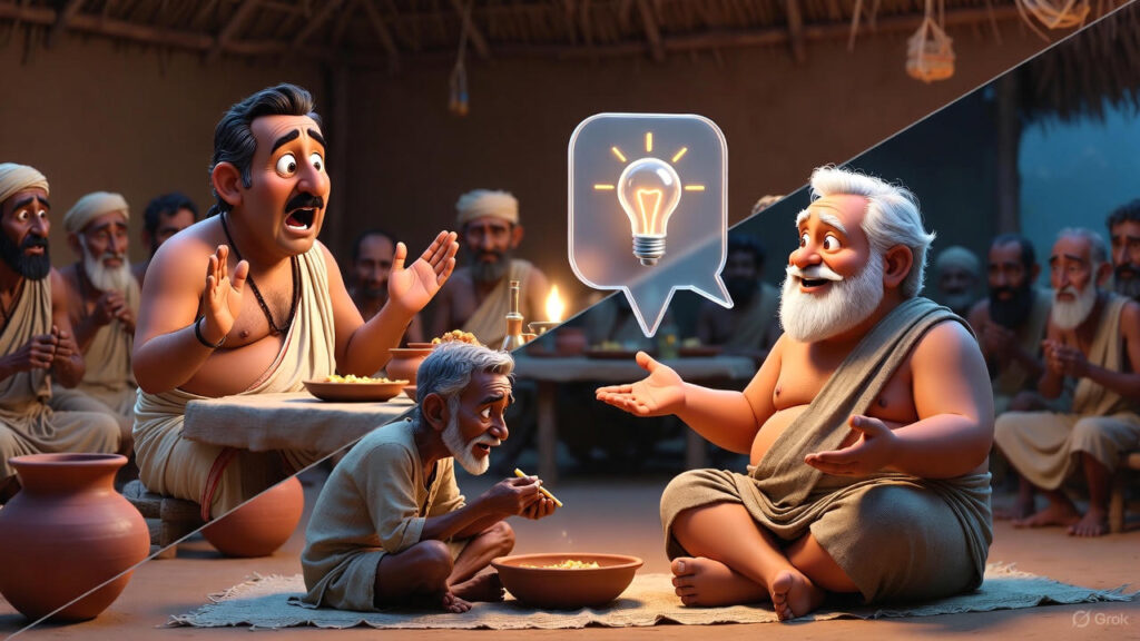 Mulla Delivers the Lesson (Ninth paragraph)