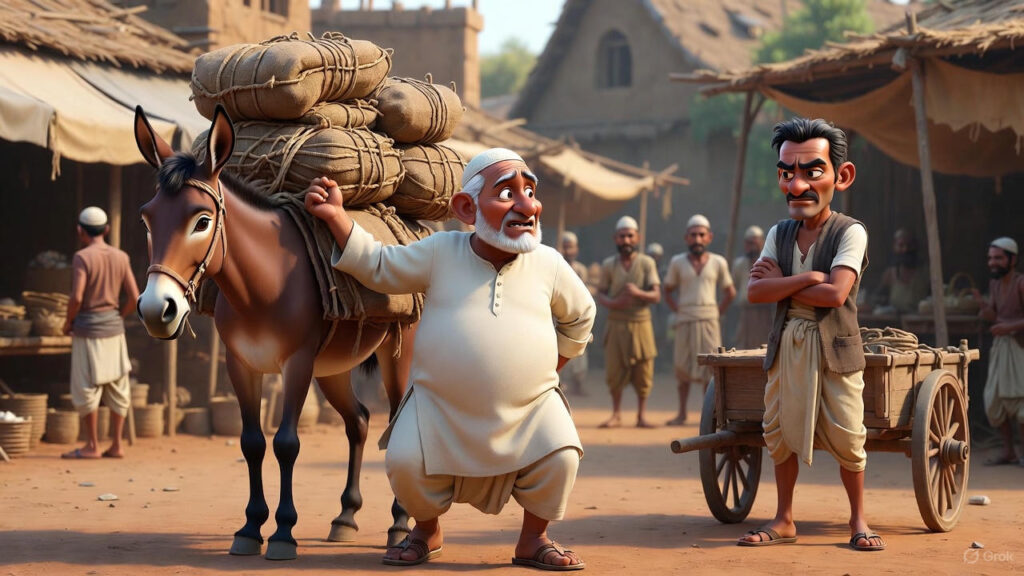 Porter refuses to budge, Mulla loads donkey