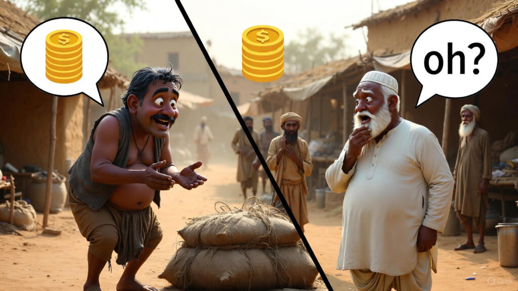 Porter greedily quotes 30 rupees, Mulla bargains