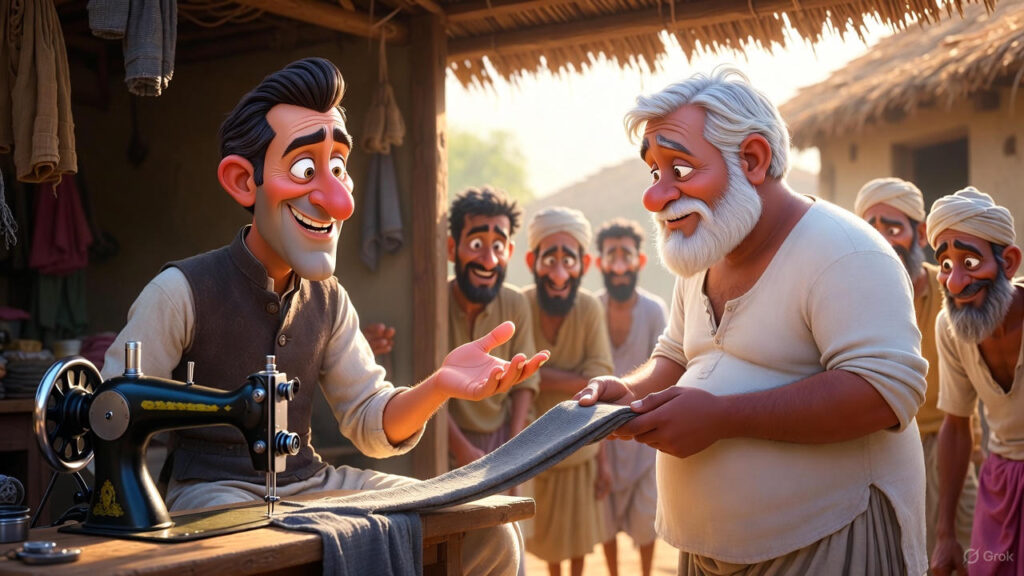 Approaching the Tailor with Boasts