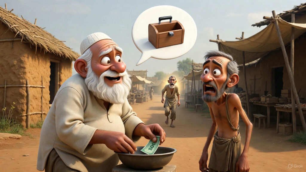 The Second Beggar's Epiphany, He Leaves to Find Work; Mulla Retrieves the Money from the First