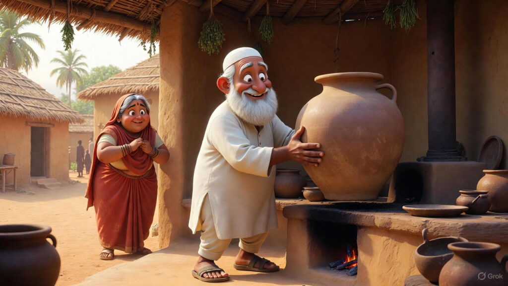 Mulla Spots the Big Pot and Takes It Out