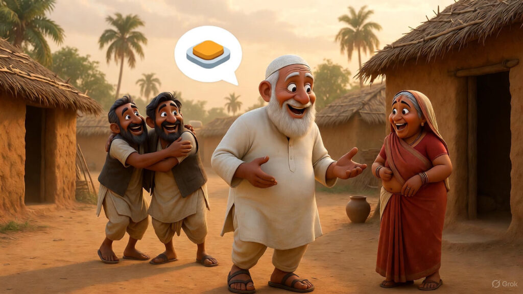 Friends Arrive and Mulla Instructs His Wife