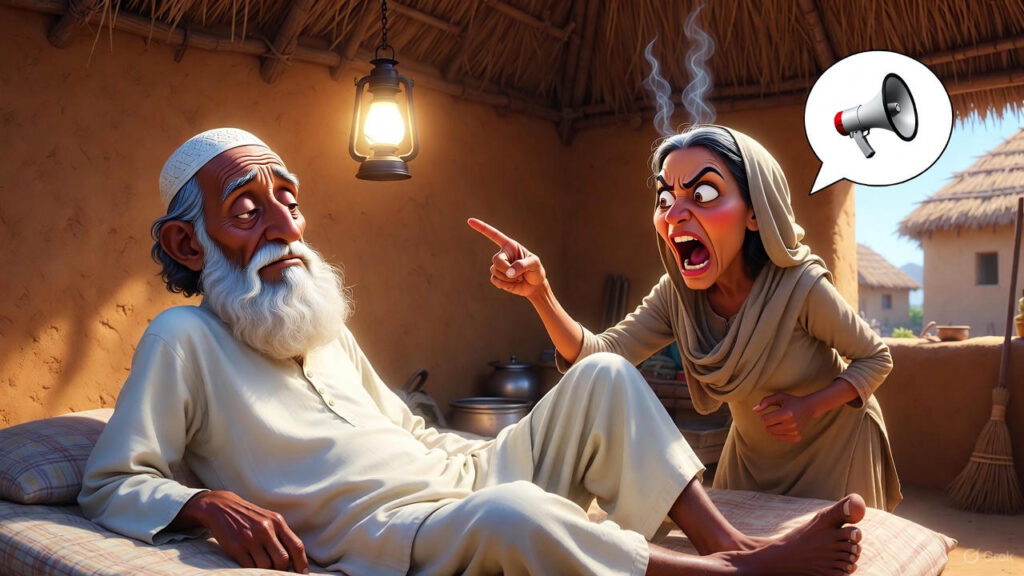 Wife shouts at Mulla for not helping