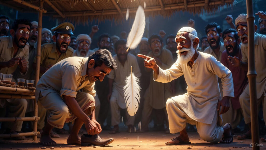 Feather Revealed Inside the Shoe