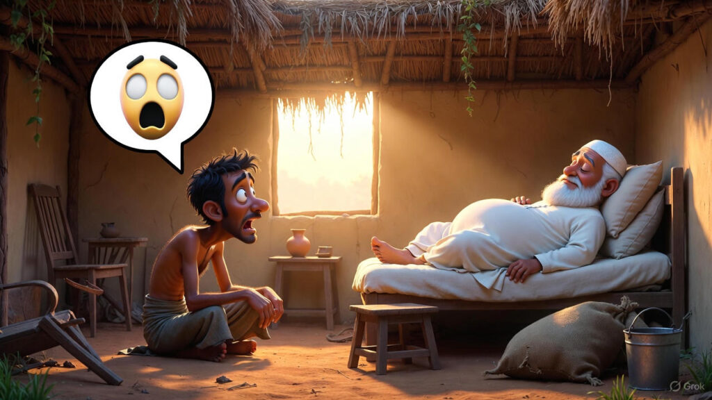 Next Morning, Thief Wakes to See Mulla on Bed