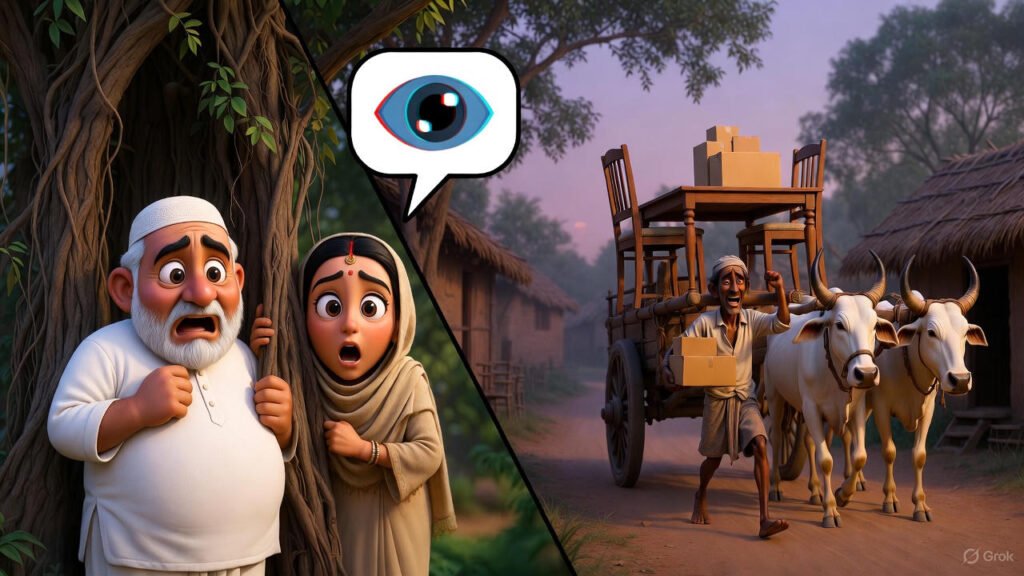 Hiding Behind Tree, Watching Thief Load