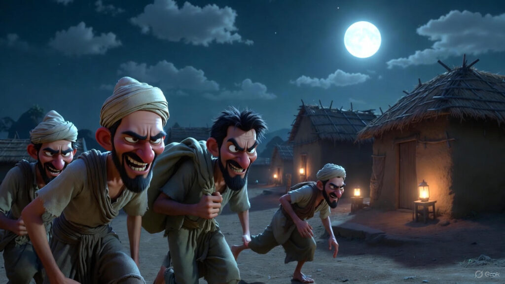 The Thieves' Gang Arrives in the Village