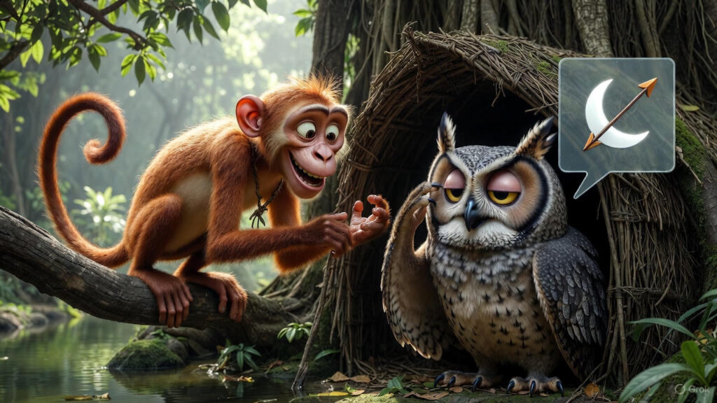 Monkey's Teasing and Owl's Explanation