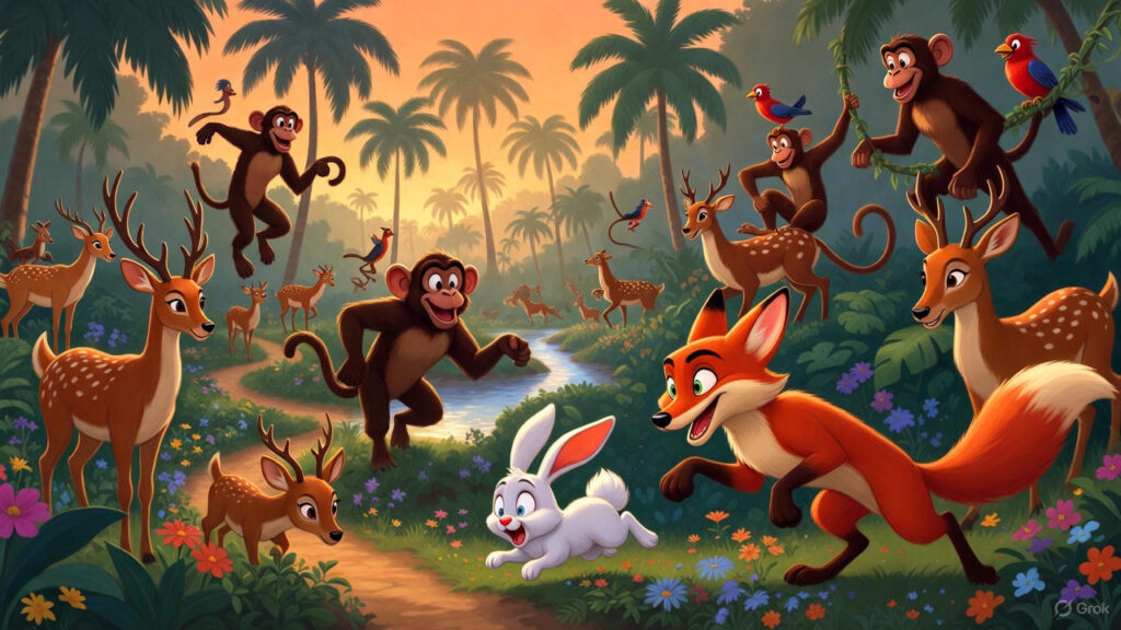 Peaceful Forest with Mischievous Troublemakers