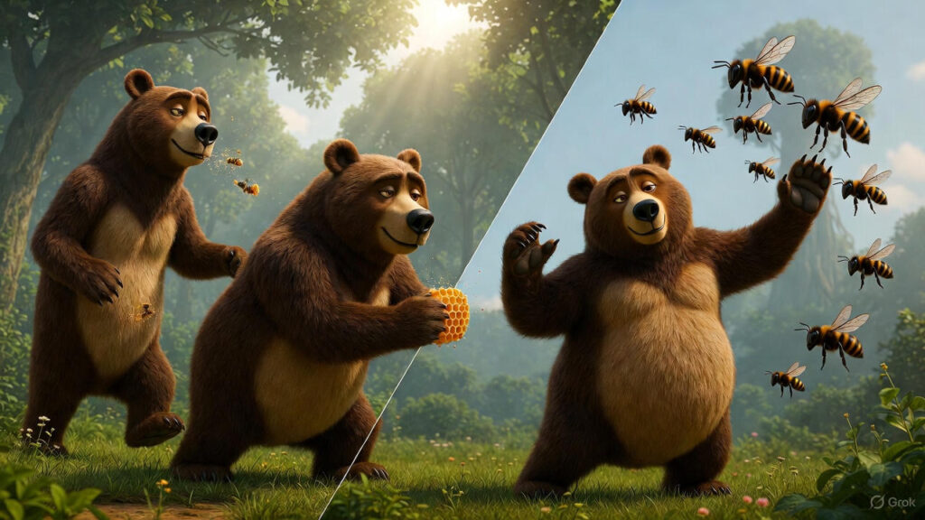 Repeated Raid and Bees' Higher Refuge 