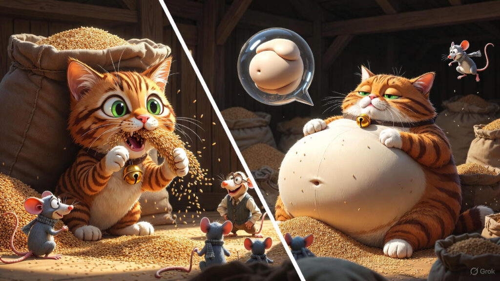 The Cat Gorges and Grows Fat