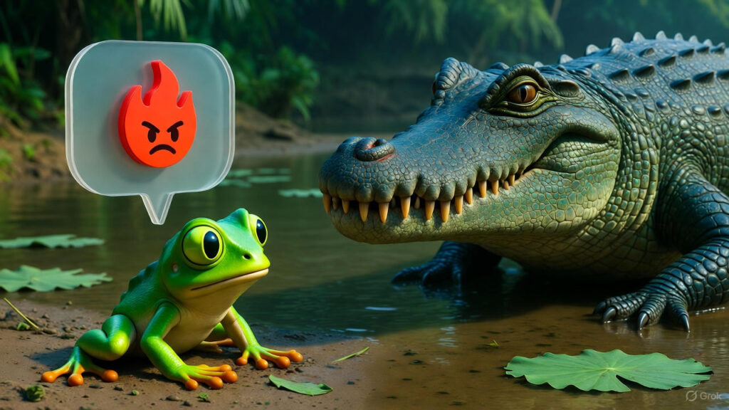 The Frog's Fall and Angry Confrontation