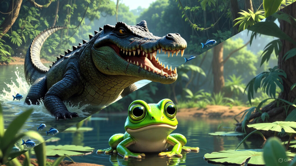 The Crocodile's Reign of Terror and Spotting the Frog